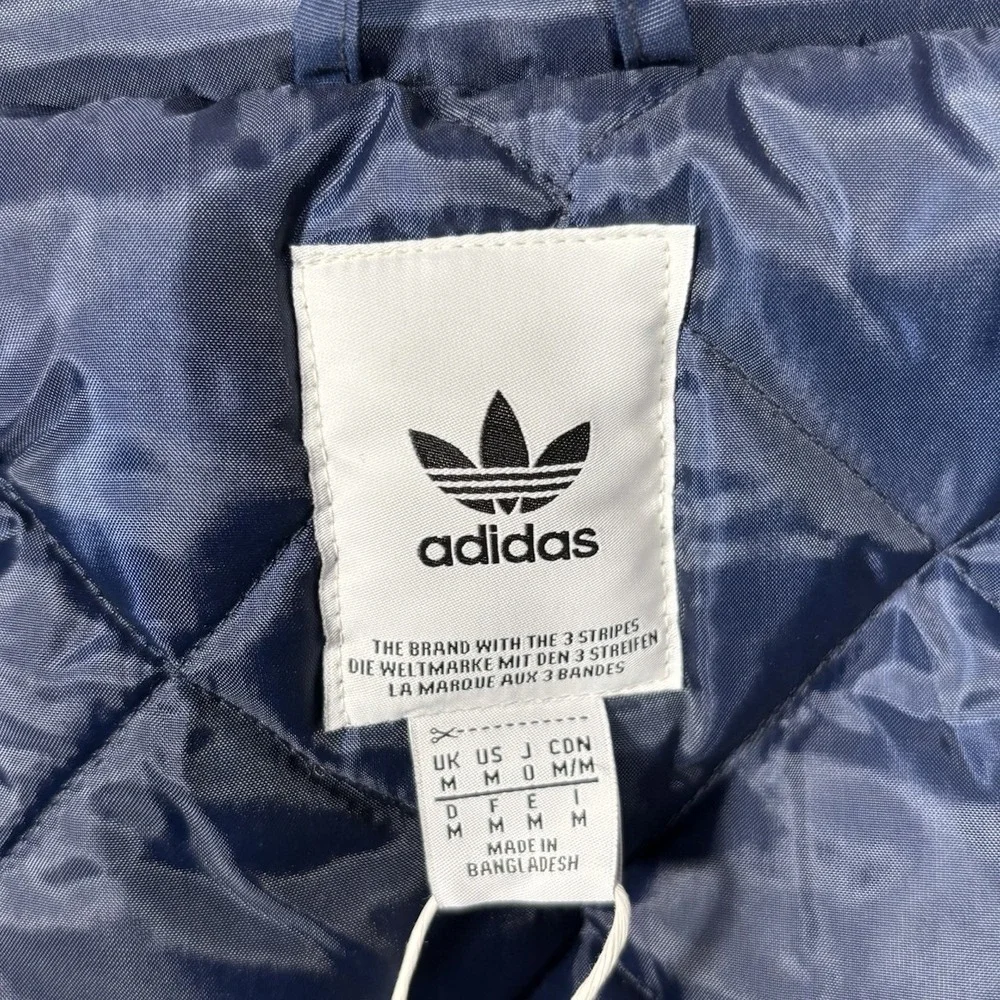 Adidas Columbus Blue Jackets Jacket Mens M Blue Padded Parka‎ Coat Logo New NWT